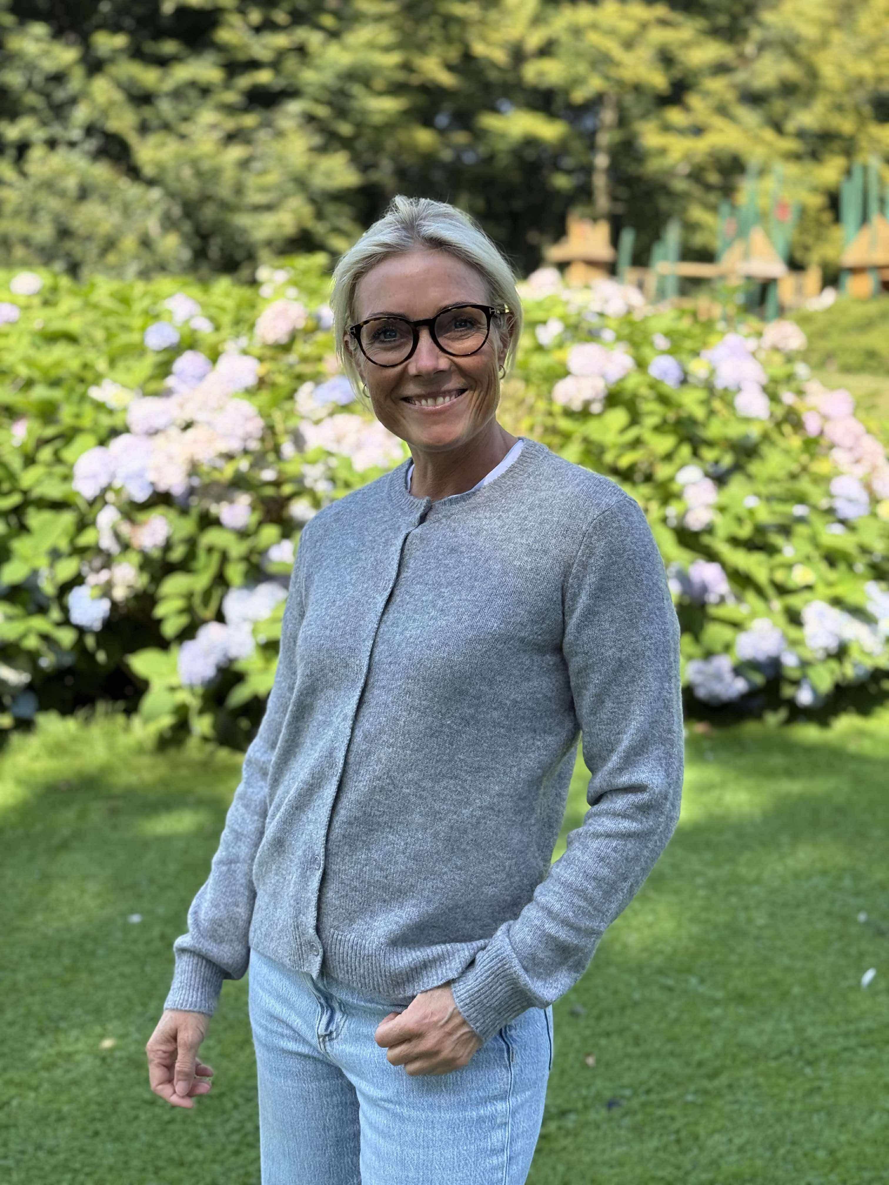 PCMALOU Knit Cardigan - Medium Grey Melange